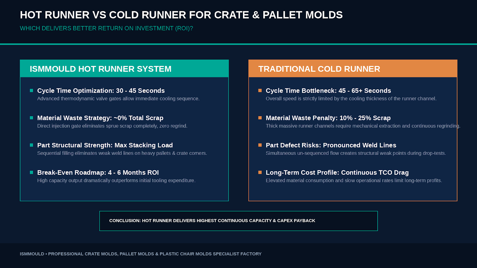 Hot Runner vs Cold Runner for Crate and Pallet Molds: Which Delivers Better ROI?